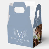 Ballotins Blanc sur bleu gris Élégant monogramme Nouveau mar (Ouvert)