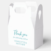 Ballotins Blanc & Turquoise Mariage Favor Box (Ouvert)