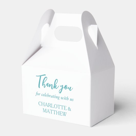 Ballotins Blanc & Turquoise Mariage Favor Box (Verso)