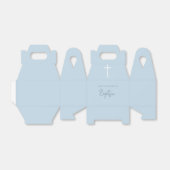 Ballotins Bleu Bébé Calligraphie Baptême (Déplié)