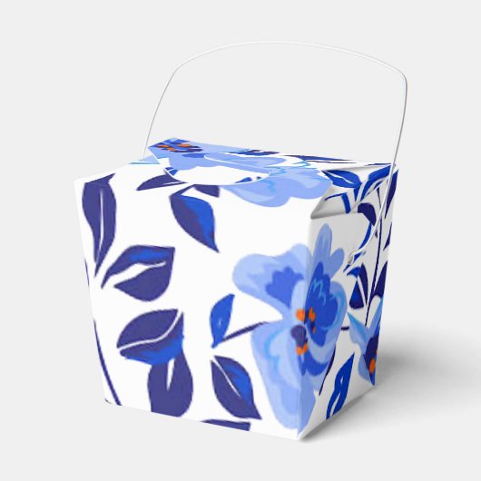 Ballotins Bleu & Blanc Floral Faveur / boîte cadeau (Verso)