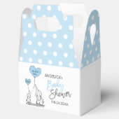 Ballotins Bleu Blanc Polka Dot Elephant Baby shower garçon (Ouvert)