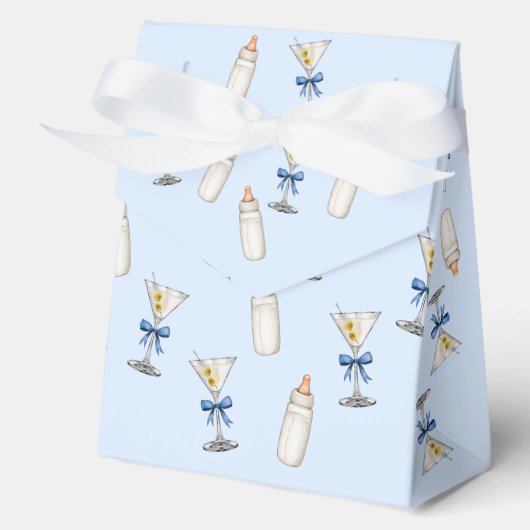 Ballotins Bleu Bow Martinis Baby Bottings Baby shower (Recto)
