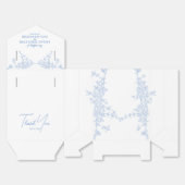 Ballotins Bleu Chinoiserie Toile de Jouy Mariage (Déplié)