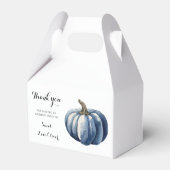 Ballotins Bleu Citrouille Aquarelle Boho Baby Boy Douche (Arrière)