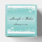 Ballotins Bleu clair et blanc Snowflake boîte de mariage Fav (Haut)