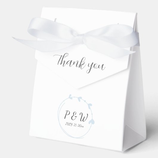 Ballotins Bleu clair Simple Coeur Mariage de monogramme (Recto)