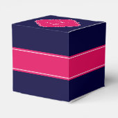 Ballotins Bleu de marine solide, Ribbon de framboise Nom Mon (Arrière)