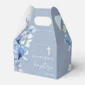 Ballotins Bleu Dusty Élégant Baptême Floral Moderne (Verso)