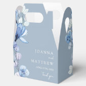 Ballotins Bleu Dusty Élégant Mariage Floral moderne (Ouvert)
