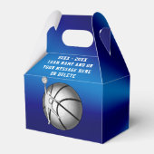 Ballotins Bleu et Argent Filles Basketball Treat Boxes (Arrière)
