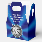 Ballotins Bleu et Argent Filles Basketball Treat Boxes (Ouvert)