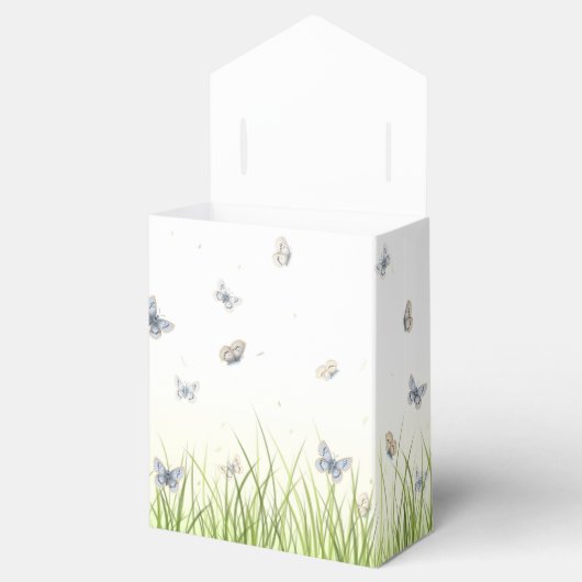 Ballotins Bleu et Crème Papillons Charming Garden Scene (Ouvert)