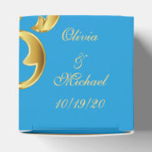 Ballotins Bleu et Gold Wedding Favors Box (Haut)