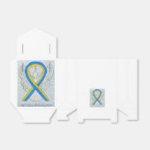 Ballotins Bleu et Jaune Sensibilisation Ruban Party Favorise (Déplié)