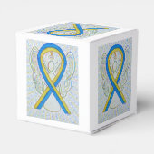 Ballotins Bleu et Jaune Sensibilisation Ruban Party Favorise (Arrière)