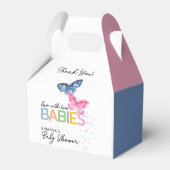 Ballotins Bleu et rose Papillon Twins Baby shower Merci (Verso)