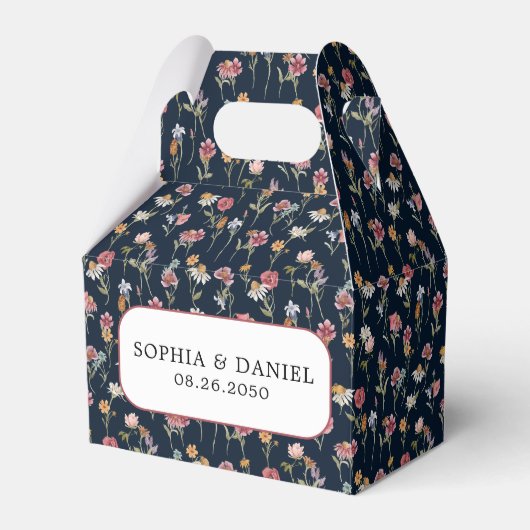 Ballotins Bleu Fleur sauvage de la Marine Boîte de Faveur ma (Verso)