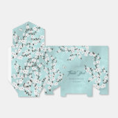 Ballotins Bleu glacé Fleur de Cerisier Blanc | MARIAGE MERCI (Déplié)