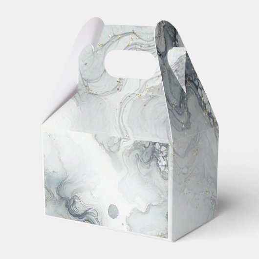 Ballotins Bleu Gris & Or Mariage à la Plage Aquarelle (Verso)