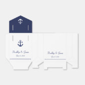 Ballotins Bleu Marine Bleu Nautique Mariage Faveur Boîtes Te (Déplié)