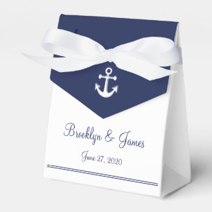 Ballotins Bleu Marine Bleu Nautique Mariage Faveur Boîtes Te