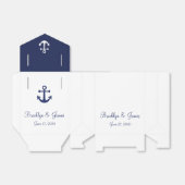 Ballotins Bleu Marine Bleu Nautique Mariage Faveur Boîtes Te (Déplié)