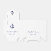 Ballotins Bleu Marine Bleu Nautique Mariage Faveur Boîtes Te (Déplié)