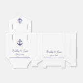 Ballotins Bleu Marine Bleu Nautique Mariage Faveur Boîtes Te (Déplié)