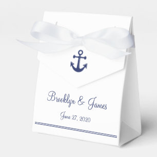 Ballotins Bleu Marine Bleu Nautique Mariage Faveur Boîtes Te