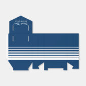 Ballotins Bleu marine et blanc rayures mariage boîte de fave (Déplié)