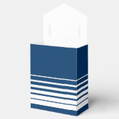 Ballotins Bleu marine et blanc rayures mariage boîte de fave (Ouvert)
