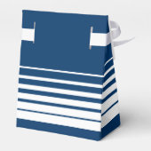 Ballotins Bleu marine et blanc rayures mariage boîte de fave (Arrière)