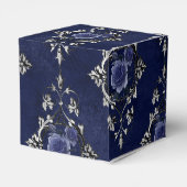 Ballotins Bleu marine et damas floral victorien argenté (Arrière)