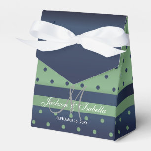 Ballotins Bleu marine et vert sauge à pois