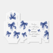 Ballotins Bleu Marine Nœud Coquette Écriture Merci Sweet 16 (Déplié)