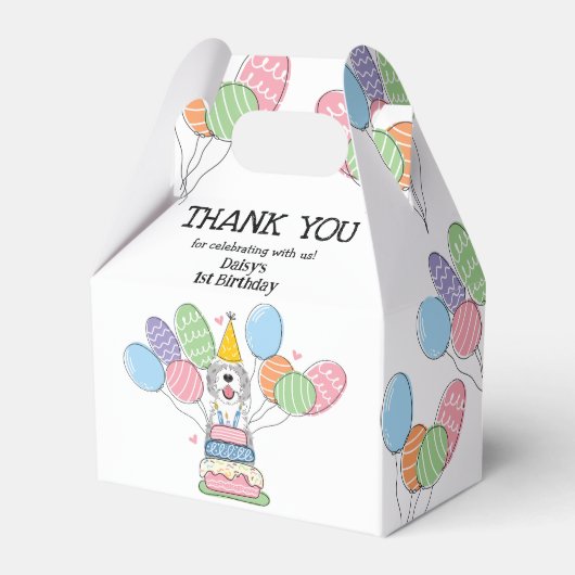 Ballotins Bleu Merle Sheepadoodle Merci d'anniversaire (Verso)