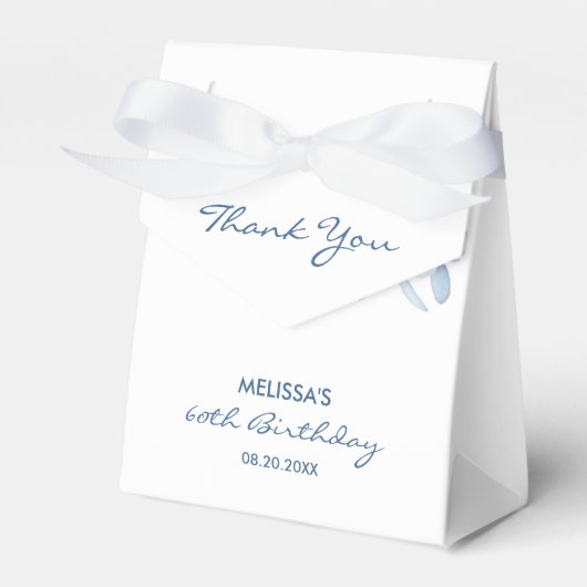 Ballotins Bleu moderne Rose verdure fleurie Anniversaire (Verso)