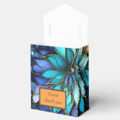 Ballotins Bleu & Or Floral Vitrail Mariage élégant (Ouvert)