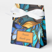 Ballotins Bleu & Or Floral Vitrail Mariage élégant (Verso)