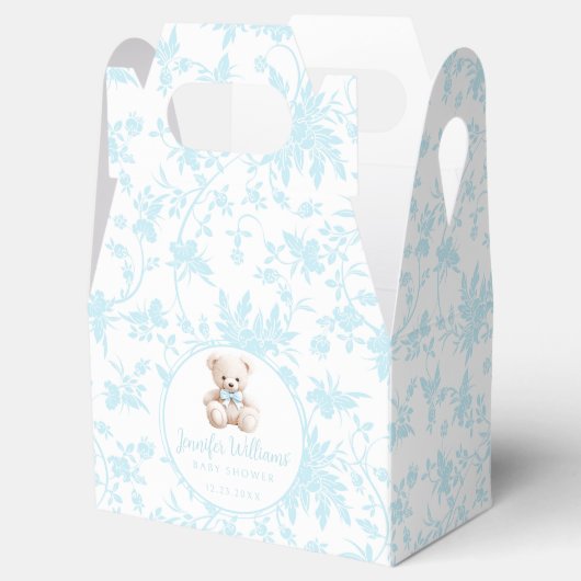 Ballotins Bleu ours en peluche bébé garçon douche ballotin (Ouvert)