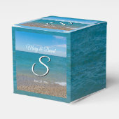 Ballotins Bleu Paradis boîte de préférence de mariage (Verso)