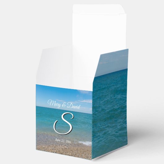 Ballotins Bleu Paradis boîte de préférence de mariage (Ouvert)