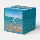 Ballotins Bleu Paradis boîte de préférence de mariage (Arrière)