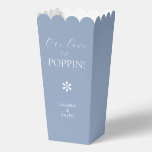 Ballotins Bleu Poussiéreux Popcorn de Mariage Chic Minimal