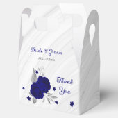 Ballotins bleu roi fleurs argent marbre feuille (Ouvert)