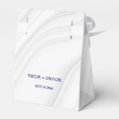 Ballotins bleu roi fleurs argent marbre feuille (Arrière)