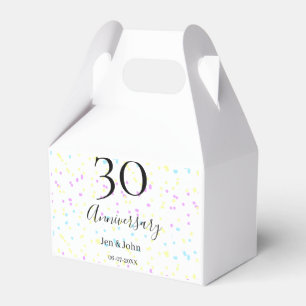 Ballotins Bleu rose jaune pois 30e anniversaire nom
