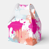 Ballotins Bleu rose orange Abstrait Peinture (Arrière)