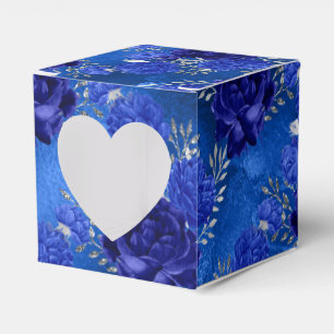 Ballotins Bleu Royal et Fleurs Argentées